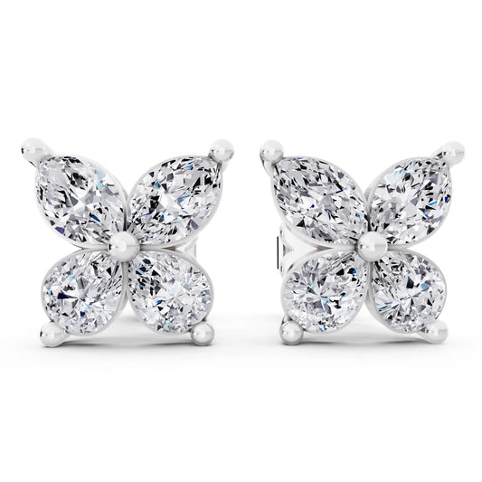Lab Grown Diamond Butterfly Earrings, front view