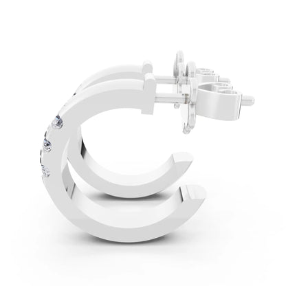 Lab Grown Diamond Huggie Hoop Earrings, right side view