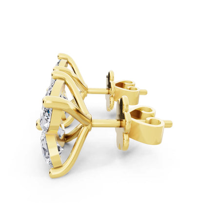 Yellow Gold Lab Grown Diamond Butterfly Earrings, right side view
