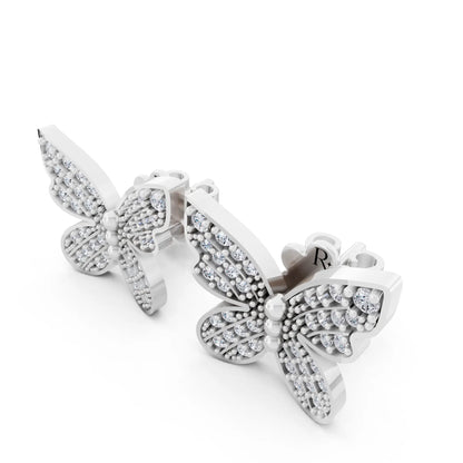 Lab Grown Diamond Butterfly Cluster Earrings, campaign image