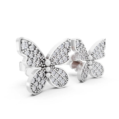 Lab Grown Diamond Butterfly Cluster Earrings, top view
