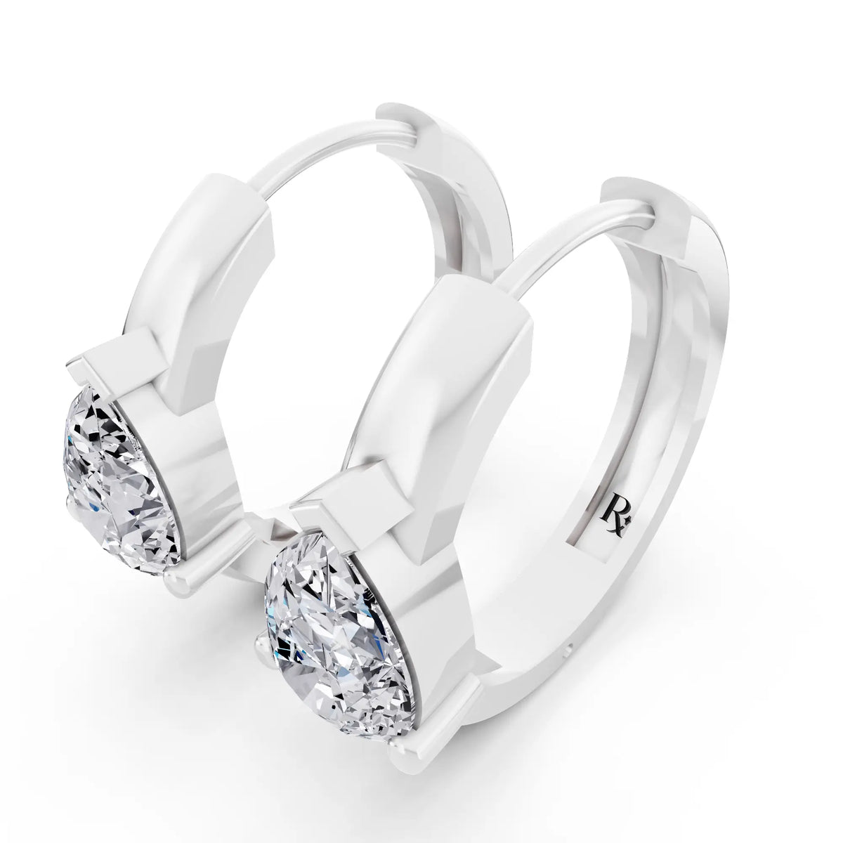 Pear Lab Grown Diamond Charm Hoop Earrings, campaign image