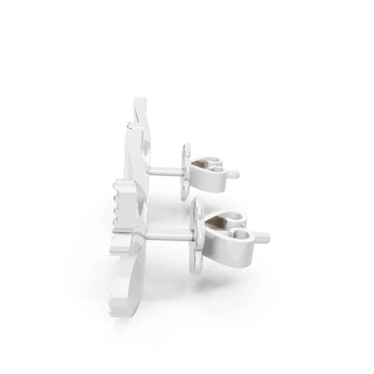 Round Lab Grown Diamond Butterfly Cluster Earrings, right side view