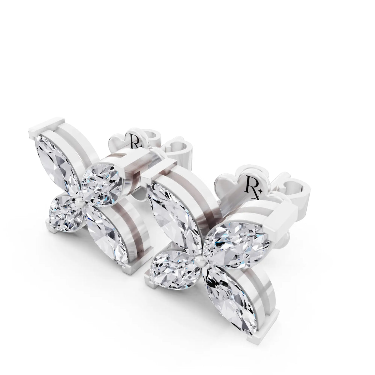 Lab Grown Diamond Four Stone Earrings, campaign image