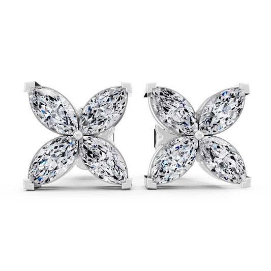 Lab Grown Diamond Four Stone Earrings, front view