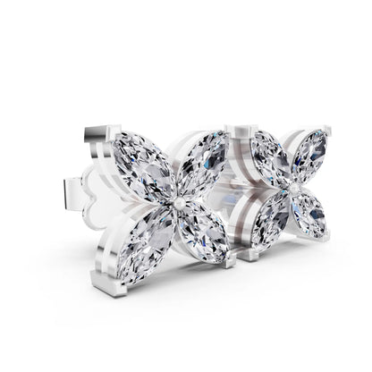 Lab Grown Diamond Four Stone Earrings, top view
