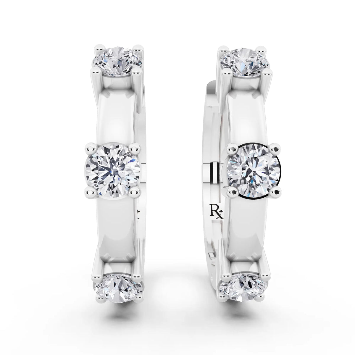 Lab Grown Diamond Hoop Earrings, front view