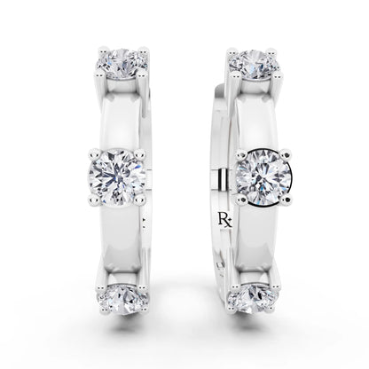 Lab Grown Diamond Hoop Earrings, front view