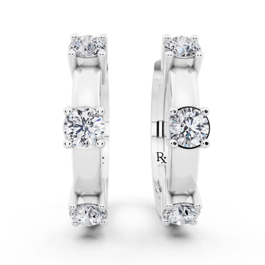 Lab Grown Diamond Hoop Earrings, front view