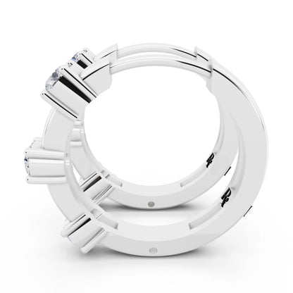 Lab Grown Diamond Hoop Earrings, right side view
