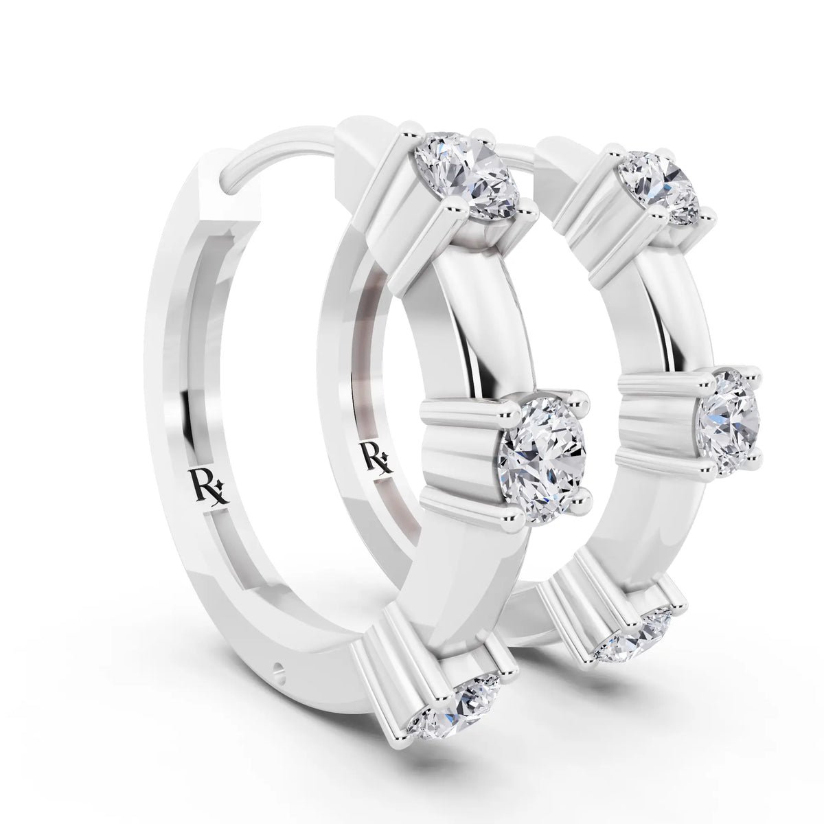 Lab Grown Diamond Hoop Earrings, top view