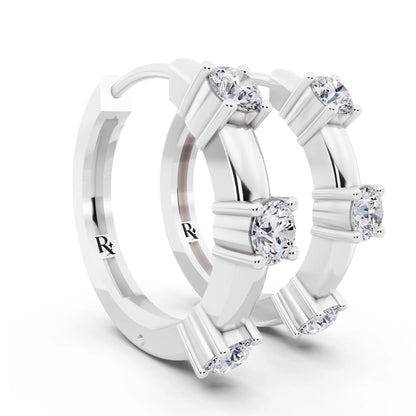 Lab Grown Diamond Hoop Earrings, top view
