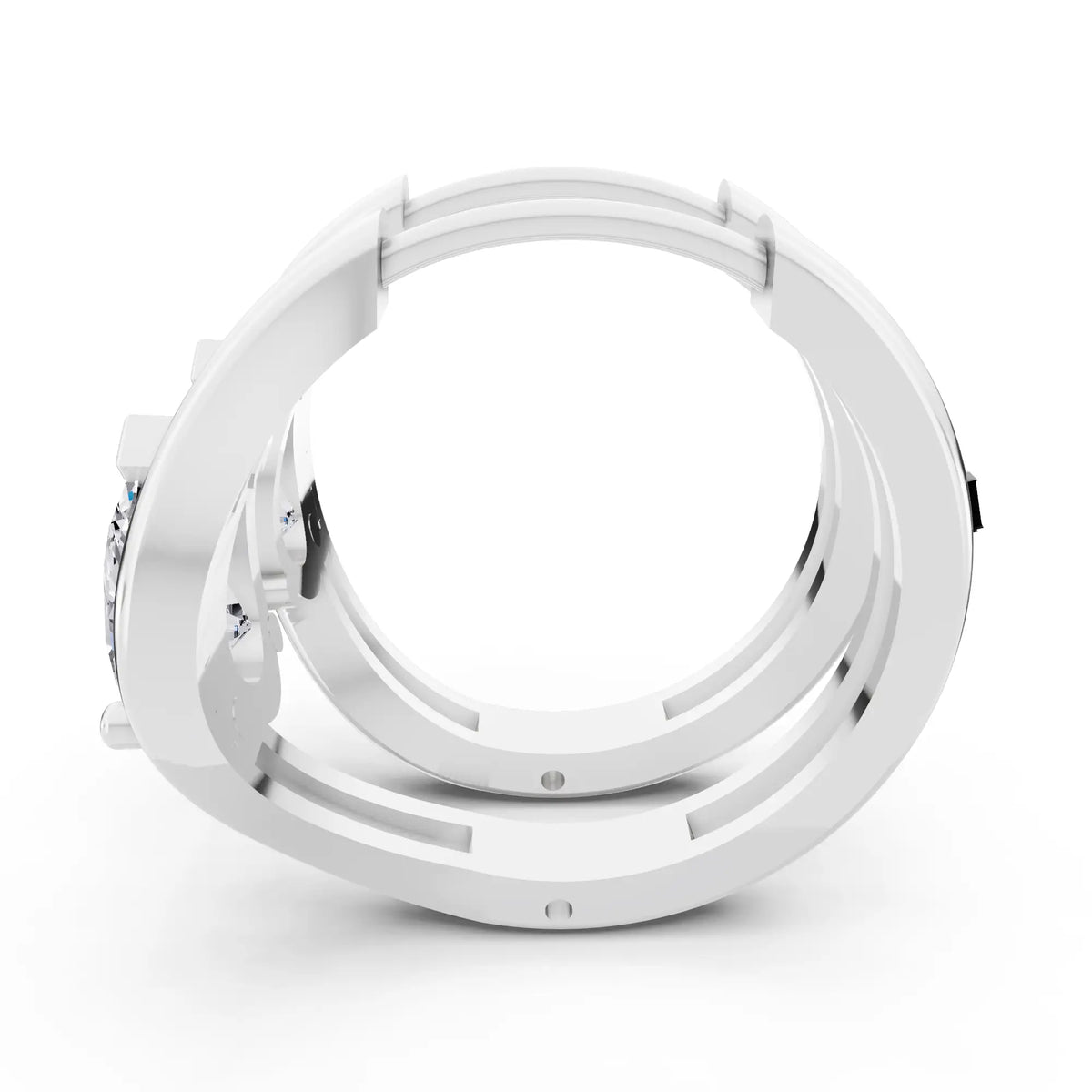 Pear Lab Grown Diamond Three-Stone Hoop Earrings, right side view