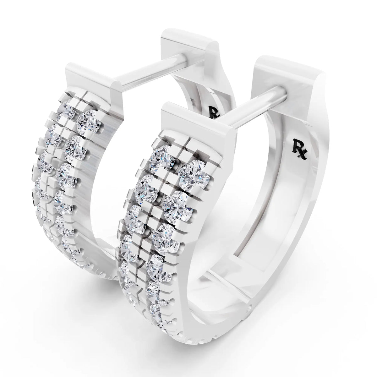 Lab Grown Diamond Pave Hoop Earrings, campaign image