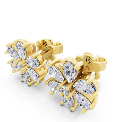Yellow Gold Lab Grown Diamond Drop Earrings, campaign image