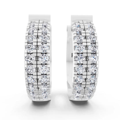 Lab Grown Diamond Pave Hoop Earrings, front view