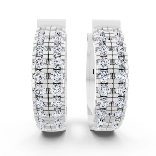 Lab Grown Diamond Pave Hoop Earrings, front view