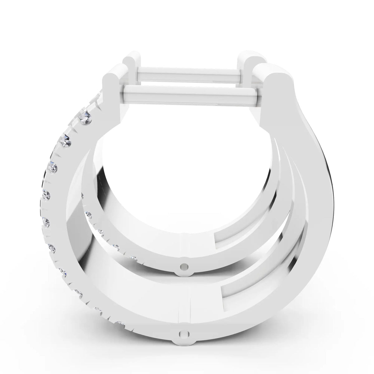 Lab Grown Diamond Pave Hoop Earrings, right side view