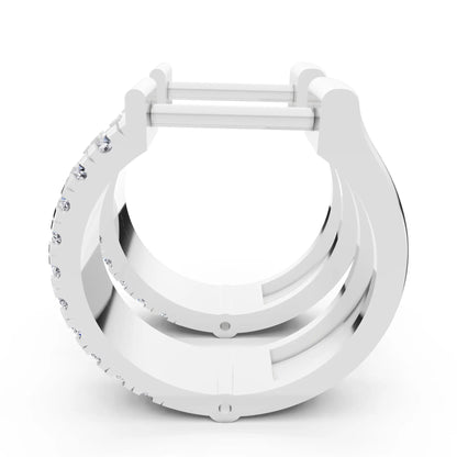 Lab Grown Diamond Pave Hoop Earrings, right side view