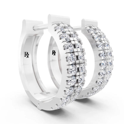 Lab Grown Diamond Pave Hoop Earrings, top view