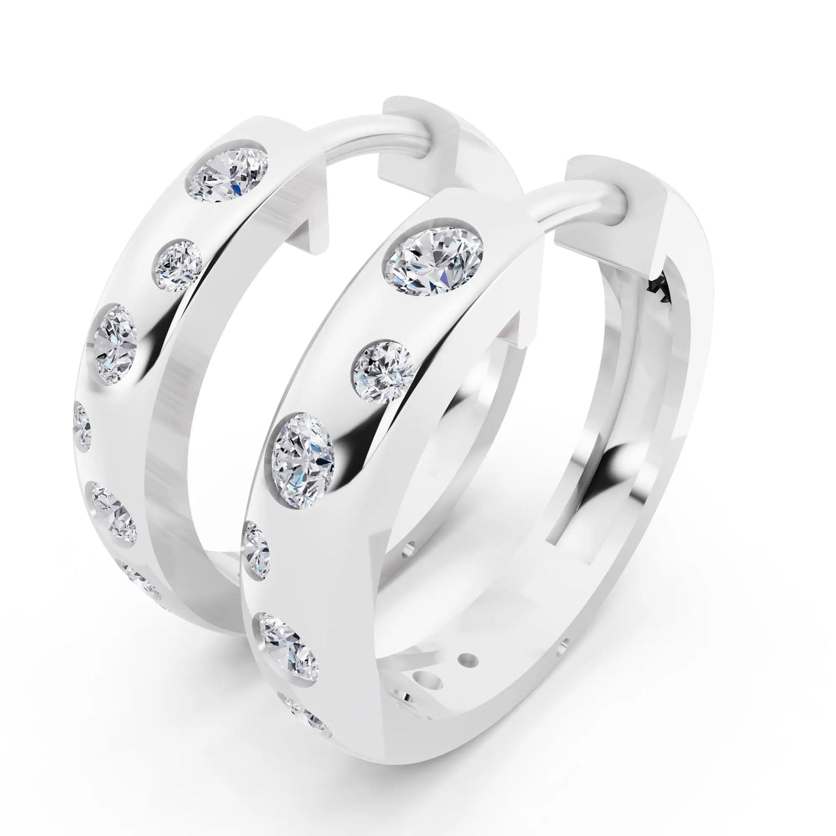 Lab Grown Diamond Climber Hoop Earrings, campaign image