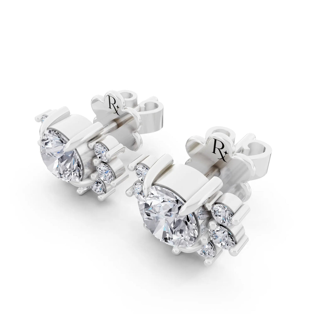Lab Grown Diamond Halo Earrings, campaign image