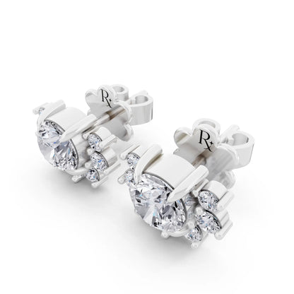 Lab Grown Diamond Halo Earrings, campaign image