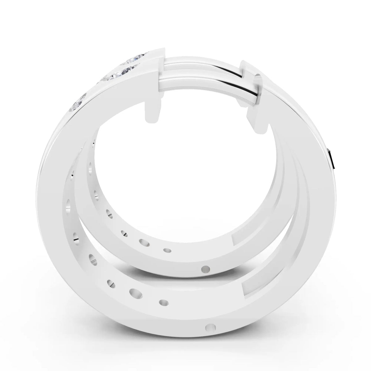 Lab Grown Diamond Climber Hoop Earrings, right side view