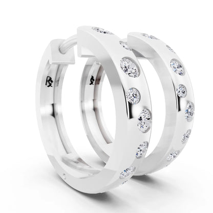 Lab Grown Diamond Climber Hoop Earrings, top view
