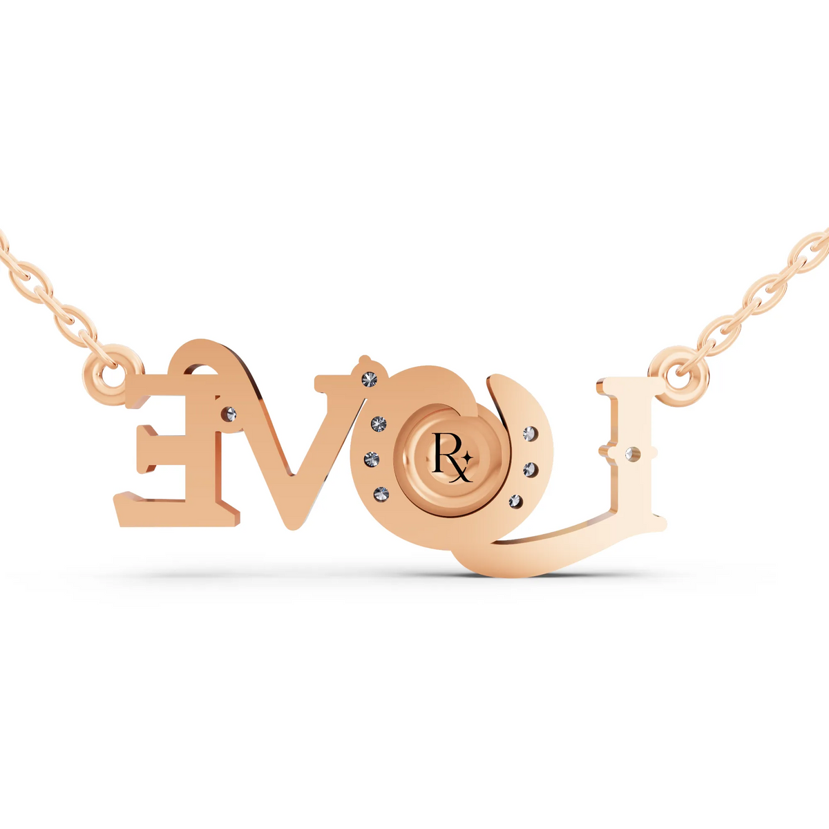 Rose Gold Love Evil Eye Lab Grown Diamond Pendant, view 4