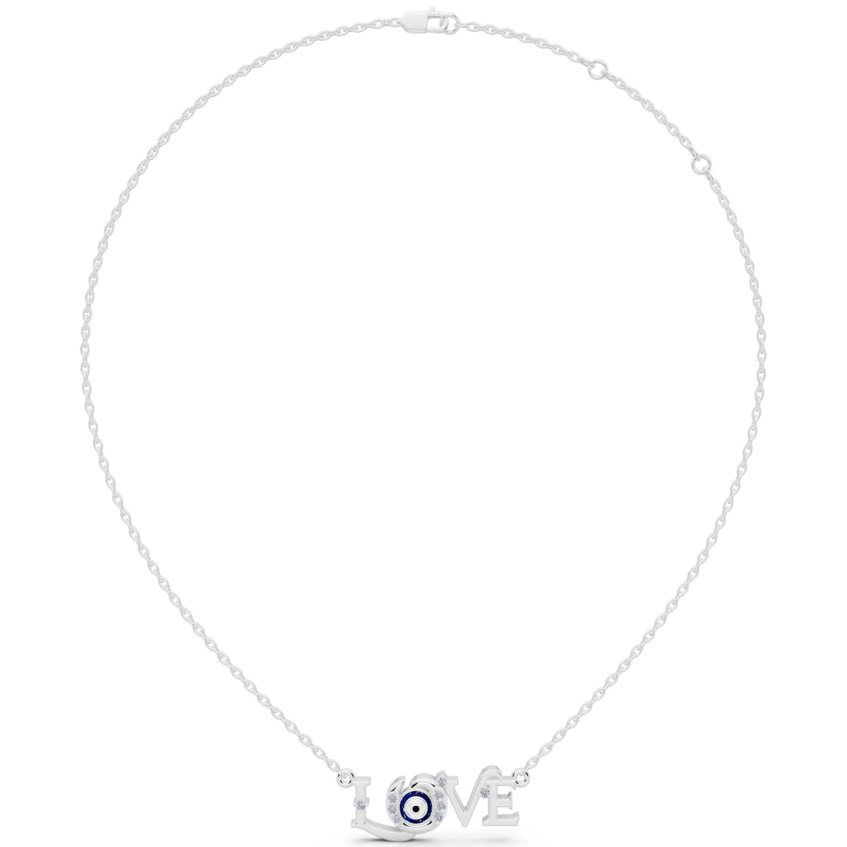 Love Evil Eye Lab Grown Diamond Pendant, view 5
