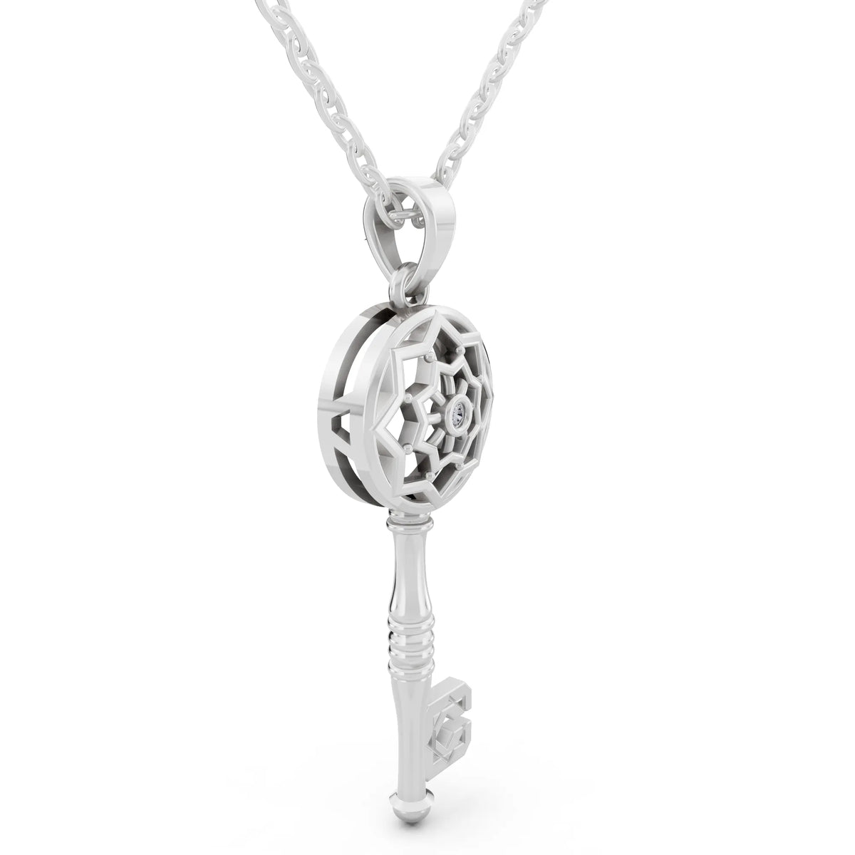 Key Lab Grown Diamond Pendant, view 4