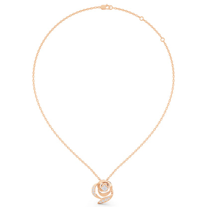 Rose Gold Spiral Pave Lab Grown Diamond Pendant, view 6