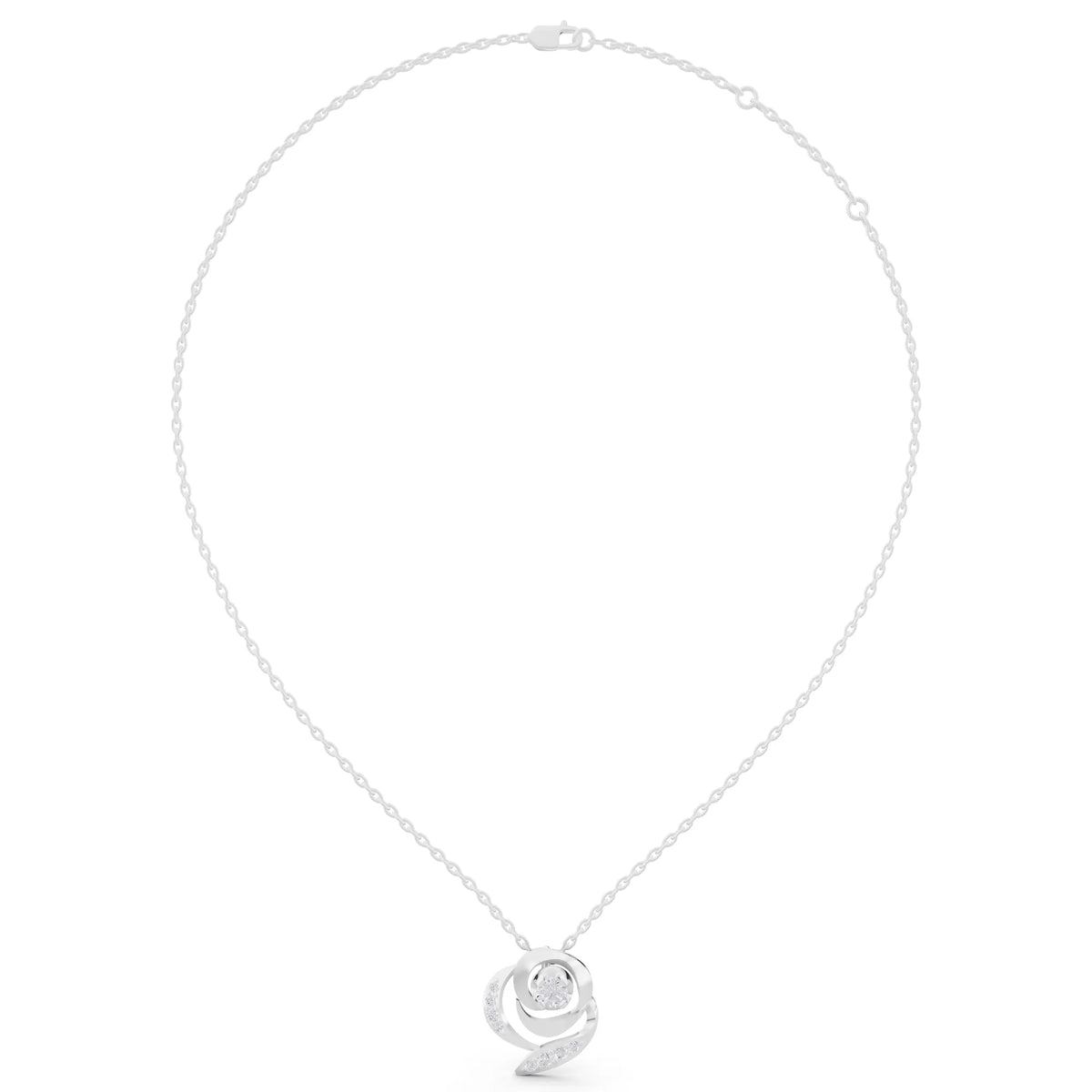 Spiral Pave Lab Grown Diamond Pendant, view 6