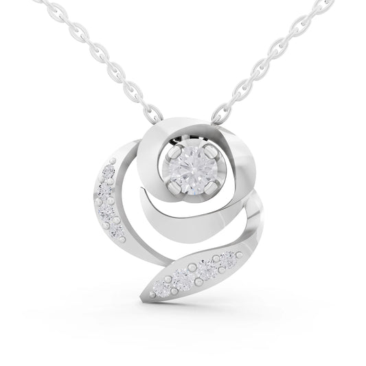 Spiral Pave Lab Grown Diamond Pendant