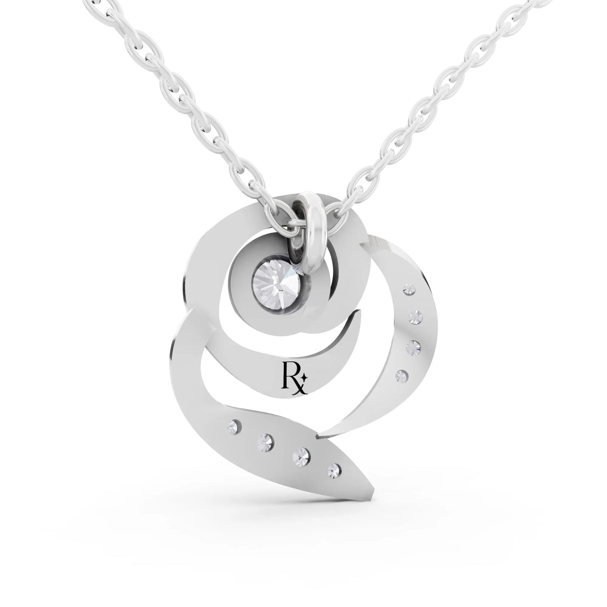 Spiral Pave Lab Grown Diamond Pendant, view 5