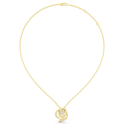 Yellow Gold Spiral Pave Lab Grown Diamond Pendant, view 6
