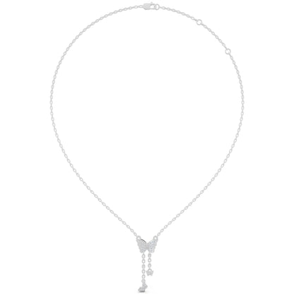 Butterfly Dangling Chain Lab Grown Diamond Pendant, view 6