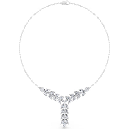 Layered Leaf Lab Grown Diamond Necklace, view 5