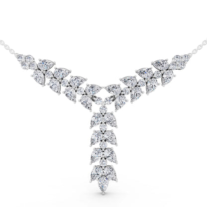 Layered Leaf Lab Grown Diamond Necklace