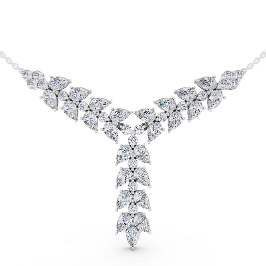 Layered Leaf Lab Grown Diamond Necklace
