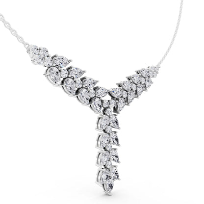 Layered Leaf Lab Grown Diamond Necklace, view 3