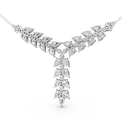 Layered Leaf Lab Grown Diamond Necklace, view 4