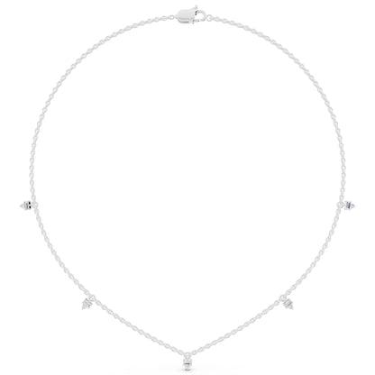 Five Station Lab Grown Diamond Necklace, view 6