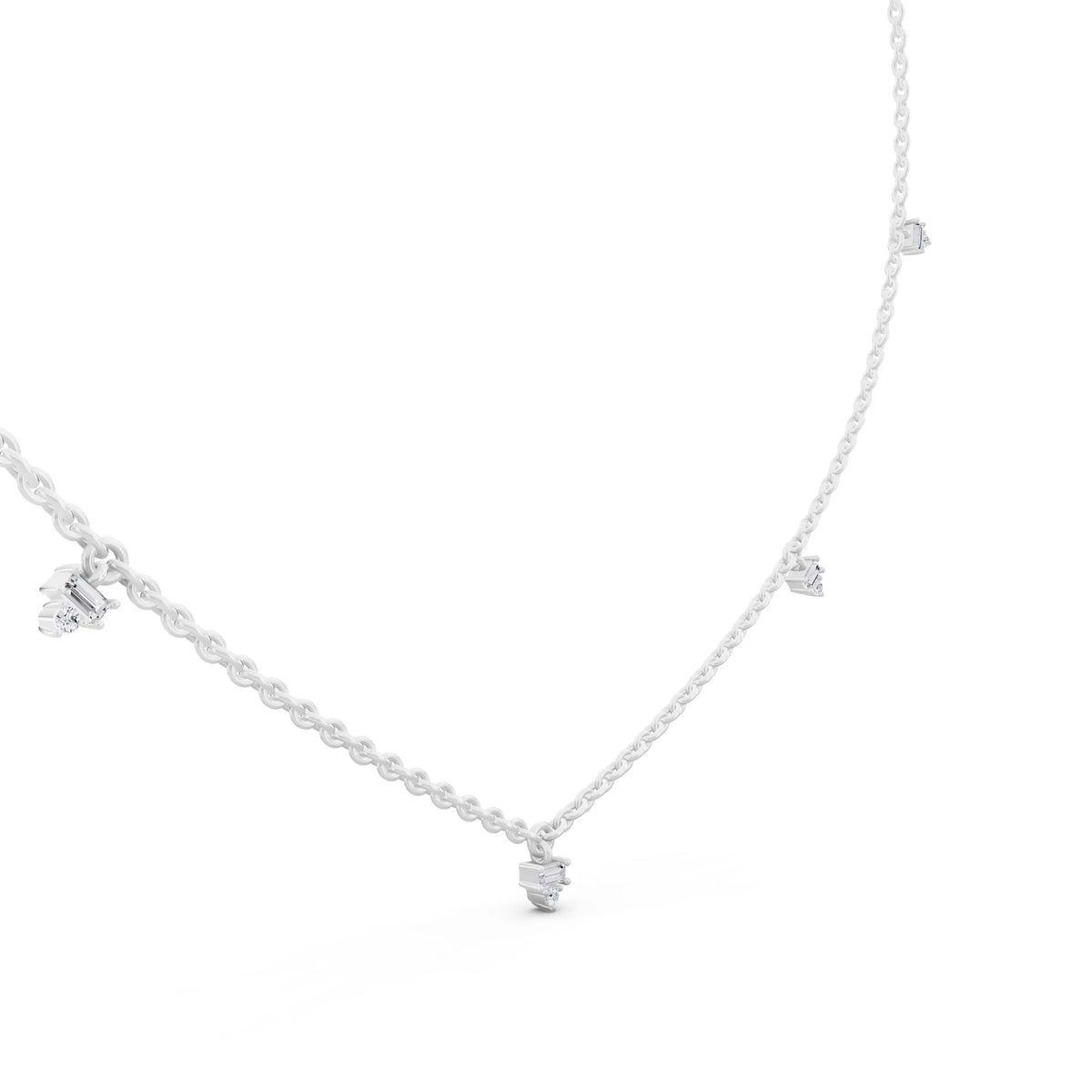 Five Station Lab Grown Diamond Necklace, view 4