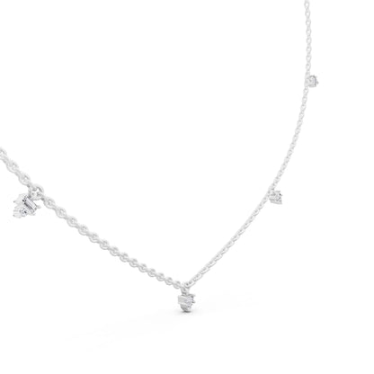 Five Station Lab Grown Diamond Necklace, view 4