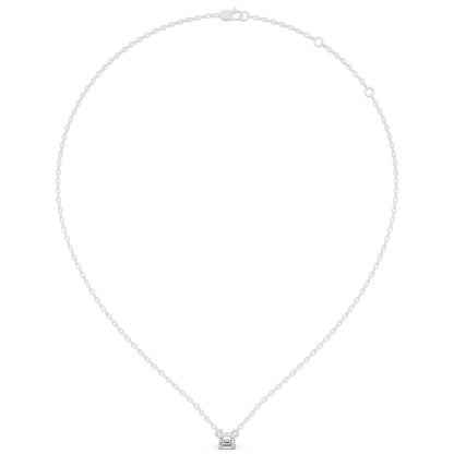 Emerald Lab Grown Diamond Solitaire Pendant, view 6