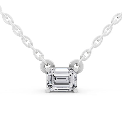 Emerald Lab Grown Diamond Solitaire Pendant