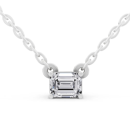 Emerald Lab Grown Diamond Solitaire Pendant