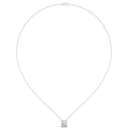 Asscher Lab Grown Diamond Solitaire Pendant, view 6